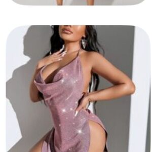 SHEIN Glittering Pink Mini Dress